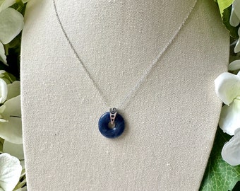 Sodalite Donut Pendant Necklace