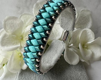 GemDuo Bracelet - Metallic Green & Mint