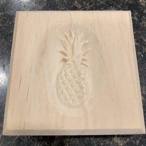 Pineapple Fruit Welcome Engraving Trim Wood, Corner Trim Block, Door Trim Block, Window Trim Block, Home Improvement Trim Block, Square