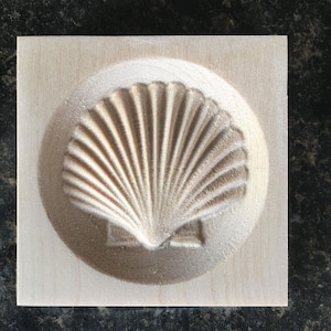 Scalloped Sea Shell Nautical Ocean Engraving Trim Wood Corner Trim Block Door Trim Block Window Trim Block Home Improvement Square Rosette