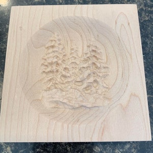 Engraved Tree and Rocks Wood Trim Block: Home Improvement Rosette
