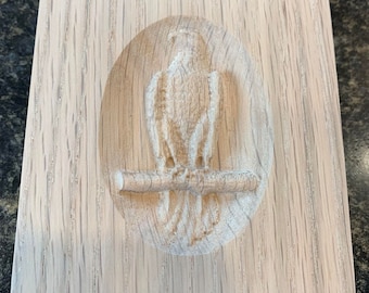 Golden Eagle Engraved Wood Block Custom Hardwood Rosette Decorative Trim Accent