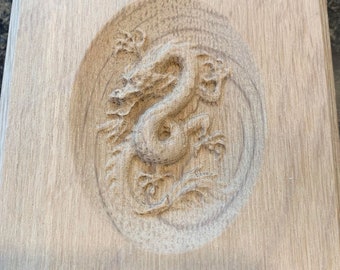 Chinese Dragon Wood Carved Appliques – Set Of 3 Carved Wood Decals For Furniture, Doors, Wall Decor