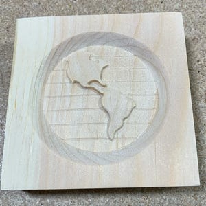 Engraved Globe Wood Trim Block - Square Rosette