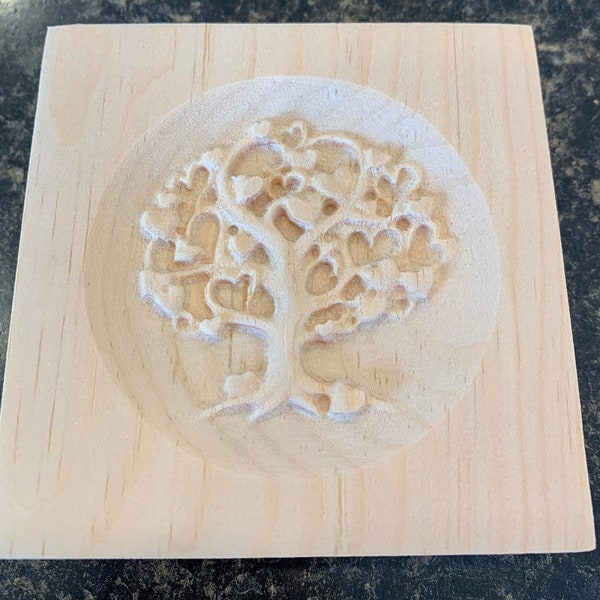 Tree of Love Engraving Trim Wood, Corner Trim Block, Door Trim Block Window Trim Block Home Improvement Square Rosette