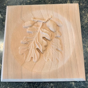 Oak Leaf & Acorns Engraving Trim Wood, Corner Trim Block, Door Trim Block, Window Trim Block, Home Improvement Trim Block, Square Rosette