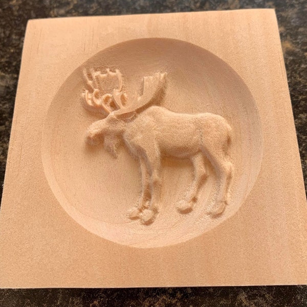 Full Moose Body Wildlife Engraving Trim Wood, Corner Trim Block, Door Trim Block, Window Trim Block, Home Improvement Block, Square Rosette