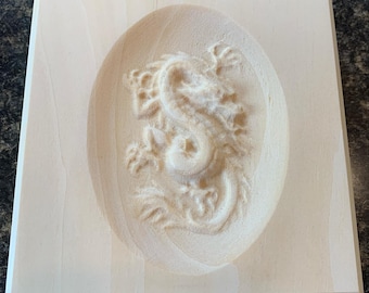 Chinese Dragon Wood Carved Appliques – Set Of 3 Carved Wood Decals For Furniture, Doors, Wall Decor