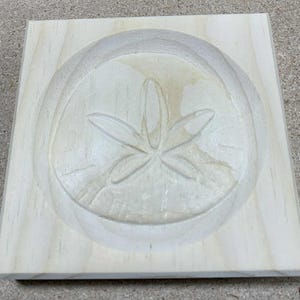 Sand Dollar Wood Rosette: Nautical Engraved Corner Trim Block