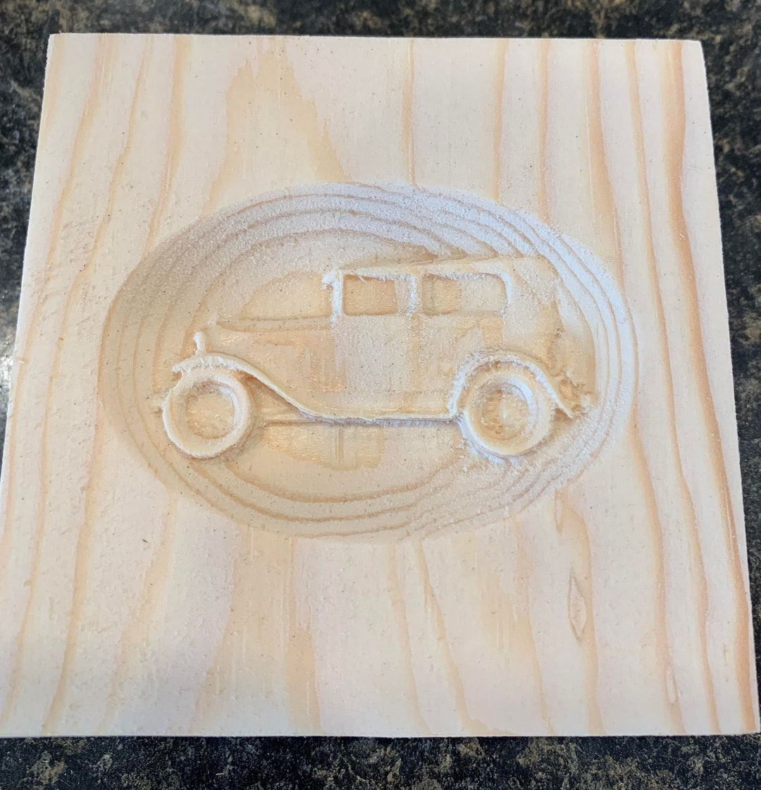 Model A Car Engraved Wood Trim Block: Home Decor Rosette - Etsy