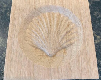 Scallop Sea Shell Nautical Ocean Engraving Trim Wood Corner Trim Block Door Trim Block Window Trim Block Home Improvement Square Rosette