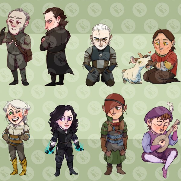 The Witcher 3 - SMALL Character Stickers