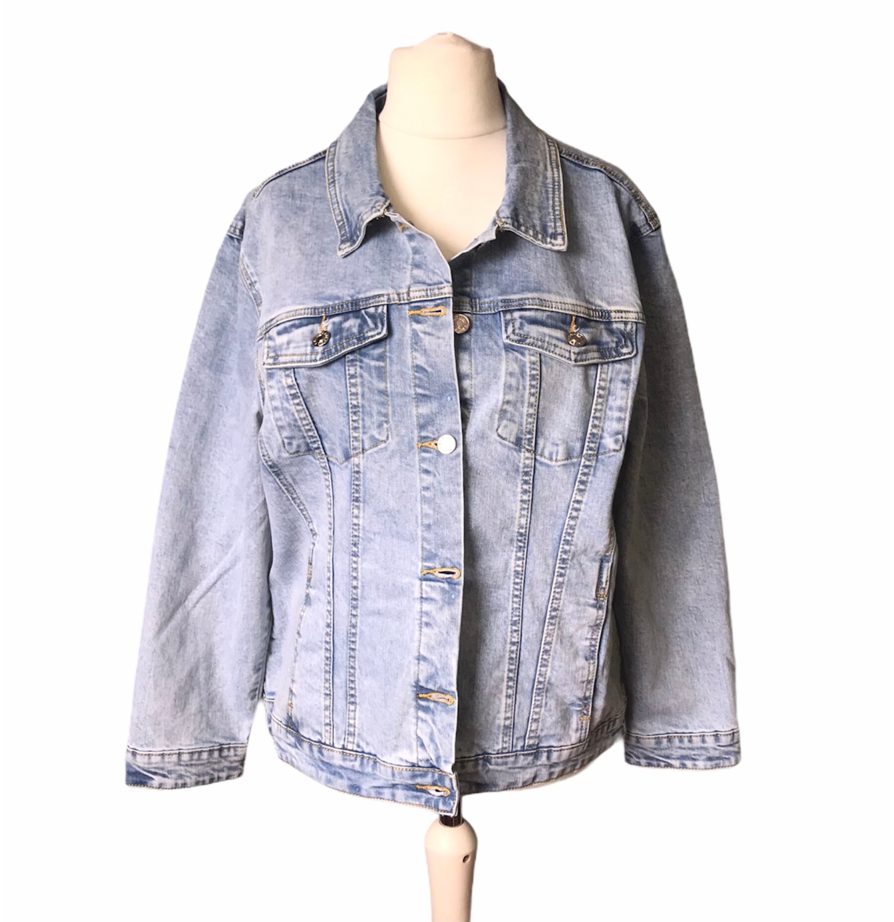 High Quality Denim Jackets White Blue 