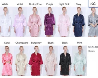 Solid satin robes | Adults | Perfect for Weddings | Birthdays | Parties | 13 Colours to choose from