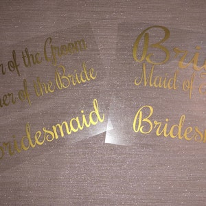 PERSONALISED Rochester Iron on vinyl,Bridal robe/Gowns Tshirts transfers, Bride, Bridesmaid, Maid/Matron of Honour/Honor,Mother of the Bride