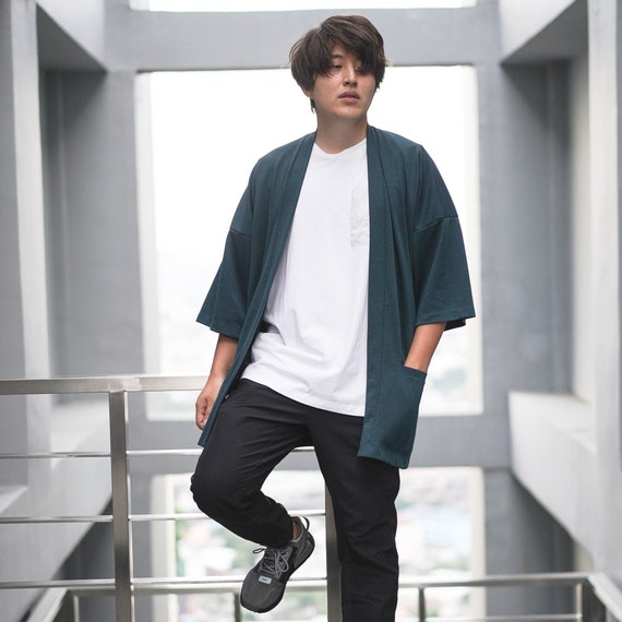 Japan Kimono Cardigan Man Noragi Coat 