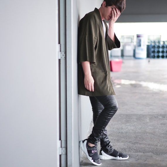 Men's Olive Green Japan Kimono Cardigan 