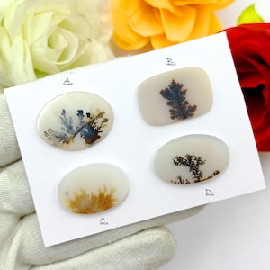 Scenic Agate Cabochon: Pear Shape Loose Gemstone (25-28mm)