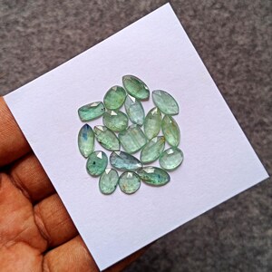 Mint Green Kyanite Gemstone Rose Cut, Jewelry Making Stones 8-12mm Mix Shape Kyanite
