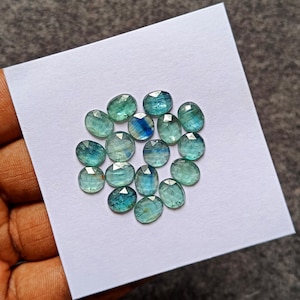 Emerald Green Kyanite Rosecut Gemstone: 8-9mm Mix Shape For Jewelry Making