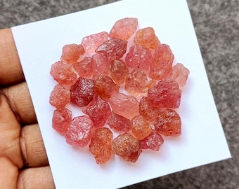Lote de gemas en bruto de cuarzo fresa: Piedra suelta de cuarzo natural en bruto para la fabricación de joyas.