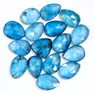 Blue Paraiba Kyanite Rosecut Gemstone, Blue Paraiba Kyanite Size 9-10mm Mix Shape Loose Stone, Blue Paraiba Kyanite for Jewelry Making Stone