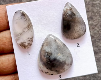 Dendritic Agate Smooth Cabochon: Natural Agate Mix Shape Loose Gemstones for Jewelry Making