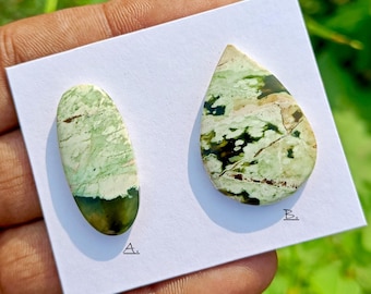 Chrome Chalcedony Smooth Cabochon : Mixed Shape Loose Gemstone for Jewelry Making