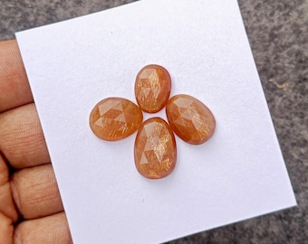 Gitter Sonnenstein Cabochon: Sonnenstein Natürliche Flatback lose Edelsteine für die Schmuckherstellung