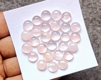 Rose Quartz Round Cabochon Gemstone for Jewelry Making