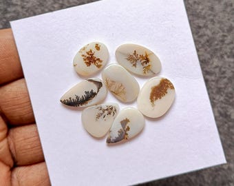 Cabujón liso de ágata escénica, gemas sueltas de ágata dendrítica natural para la fabricación de joyas.