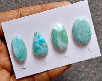 Natural Larimar Smooth Cabochon: Mix Shape Loose Gemstone for Jewelry