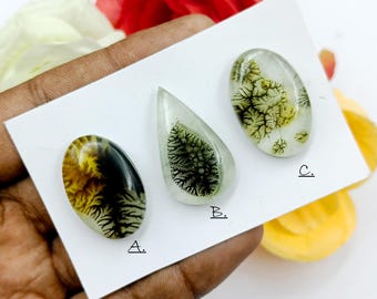 Scenic Quartz With Doublet Smooth Cabochon: Flatback Loose Gemstones For Jewelry Making