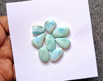Larimar Smooth Cabochons, Natural Larimar Semi Precious Gemstone For Jewelry Making
