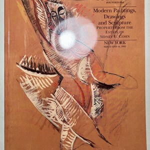 Sotheby’s Auction Catalog Modern Paintings Drawings Sculpture Sidney Cohn Estate 1992 Softcover Art Reference Research