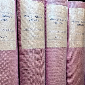 Works of George Eliot (18 Volumes Bookset) Mary Ann Evans 19th Century British Literature Fiction English Novelist Home Library Decorative