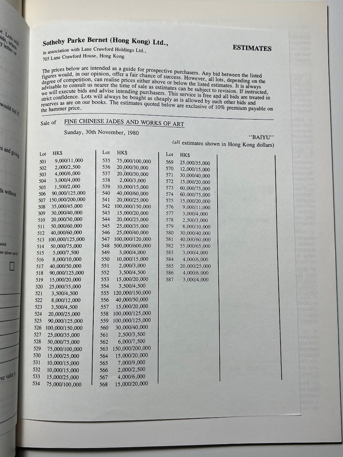 Sotheby Parke Auction Catalog Fine Chinese Jades & Etsy