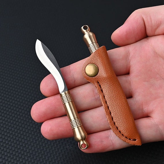 Mini Machete Knife Stainless Steel Blade and Brass Handle 