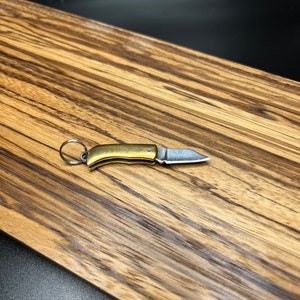 Mini Folding Pocket Knife | Stainless steel blade with brass handle