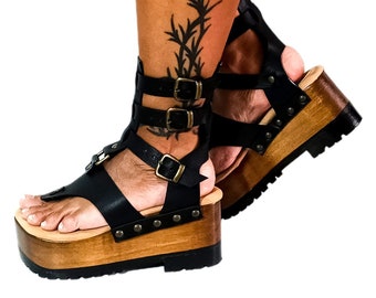 Tongs à plateforme avec sandales à lanières de style unique : démarquez-vous avec un style inégalé !
