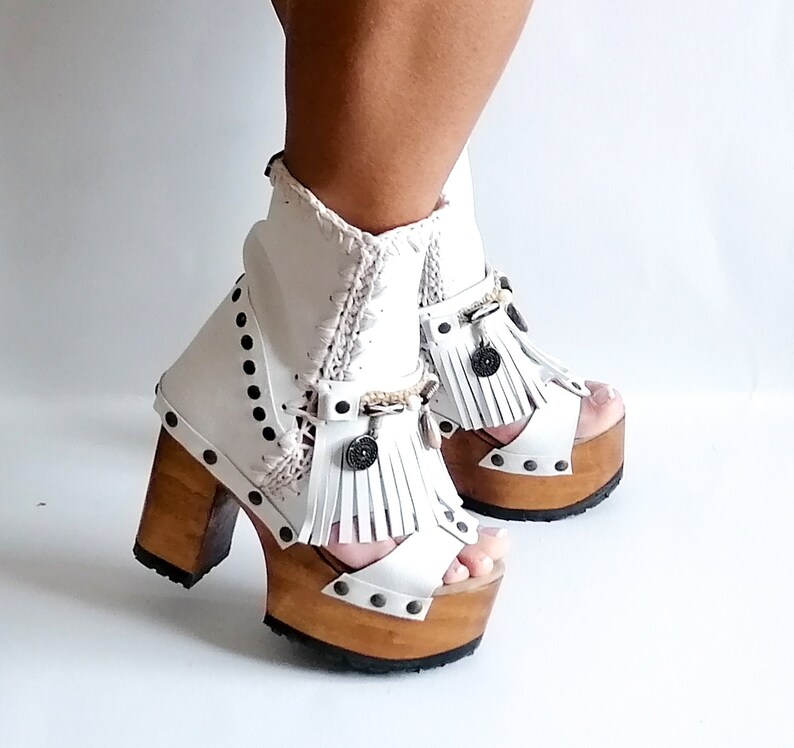 70s style platform heels