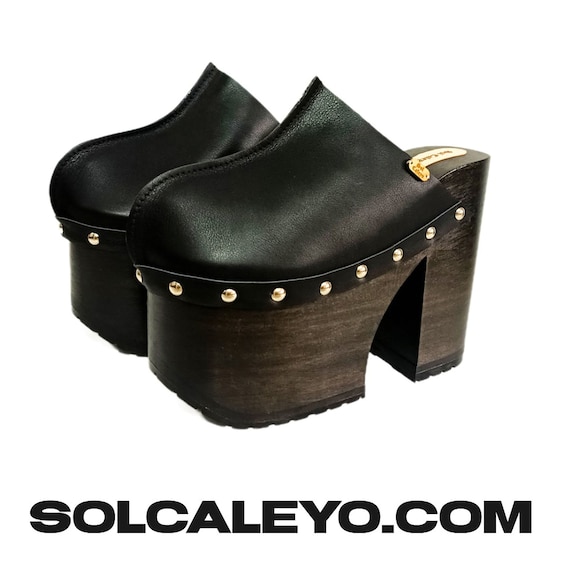 Vintage style Platform Clogs Handcrafted Elegance and Quality Platform Shoes Platform Heels Wood Heels Wood Clogs Etsy