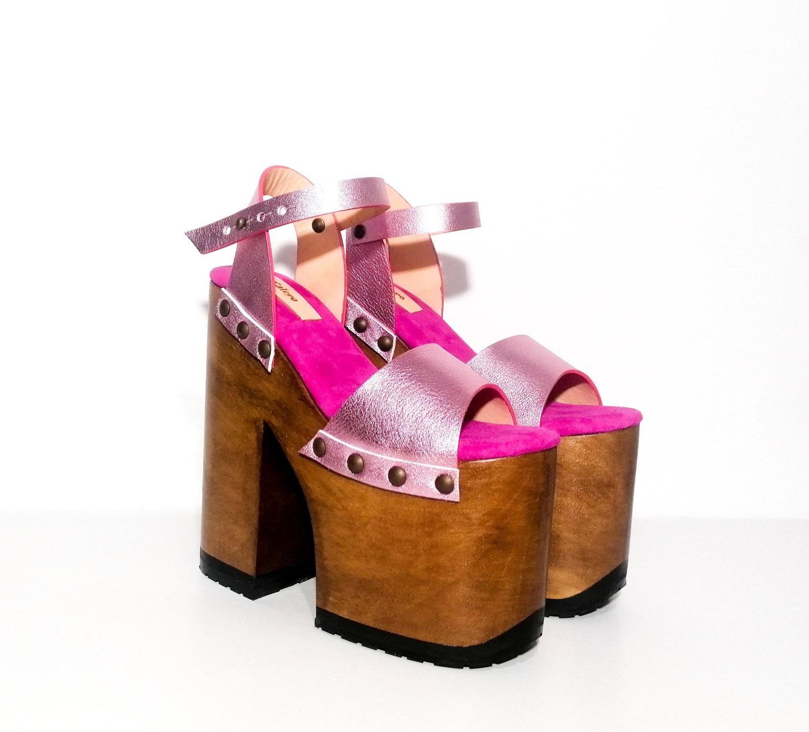 70s style platform sandals