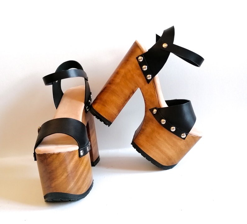 70s style platform sandals