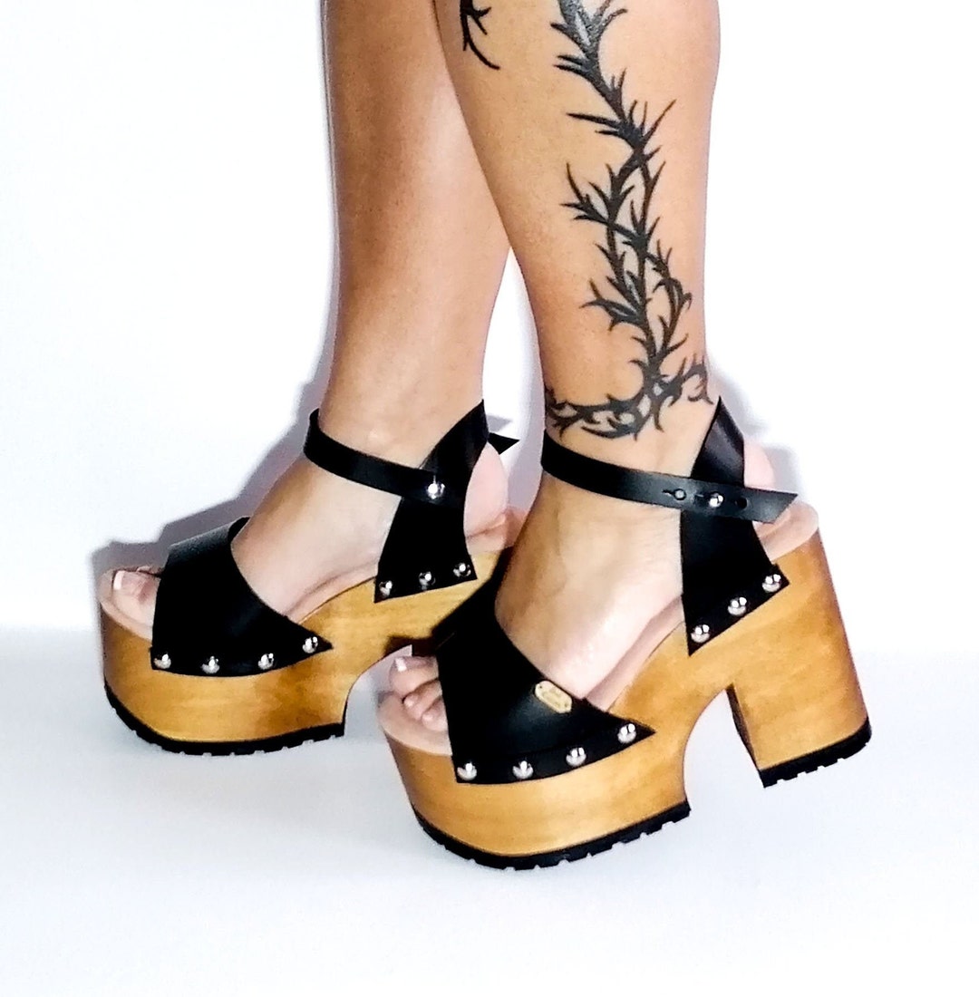 70s style platform heels
