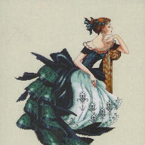 MD147 &quot;Portrait of Veronica&quot; Mirabilia Cross Stitch Chart With Embellishment Pack and  fccSP thread MD147E