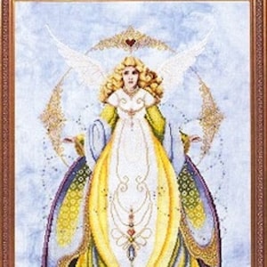 LL57 &quot;Angel of Healing&quot; Lavender & Lace Chart ,Embellishment with  Special Threads