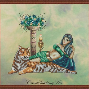 CLEOPATRA - Chart and Embellishment with Special threads by Cross Stitching Art Design
