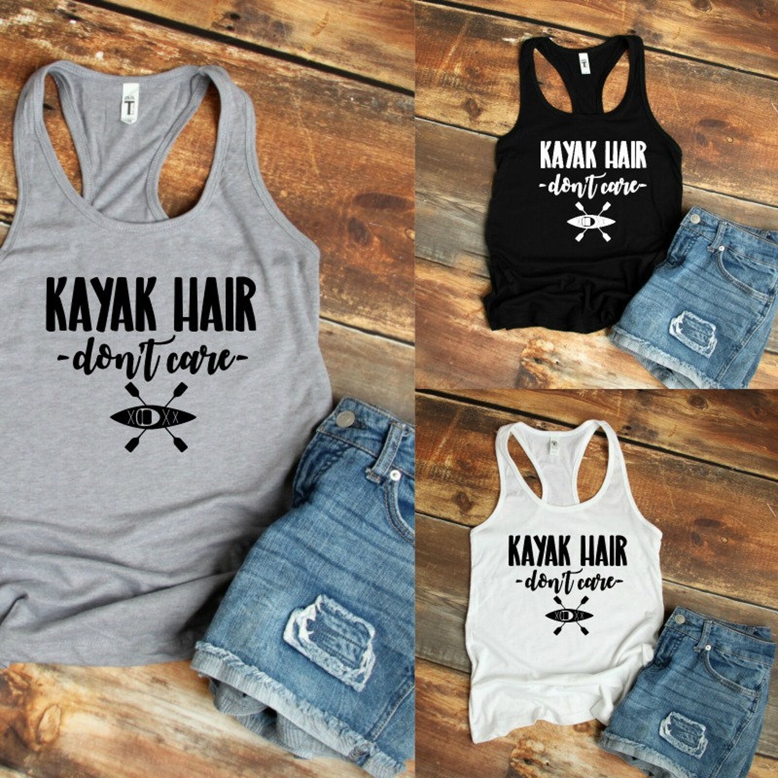 Kayak Hair Don't Care Tank Top Kayak Tank Top Kayak Etsy