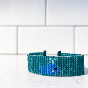 Ocean Whale Seed Bead Loom Bracelet
